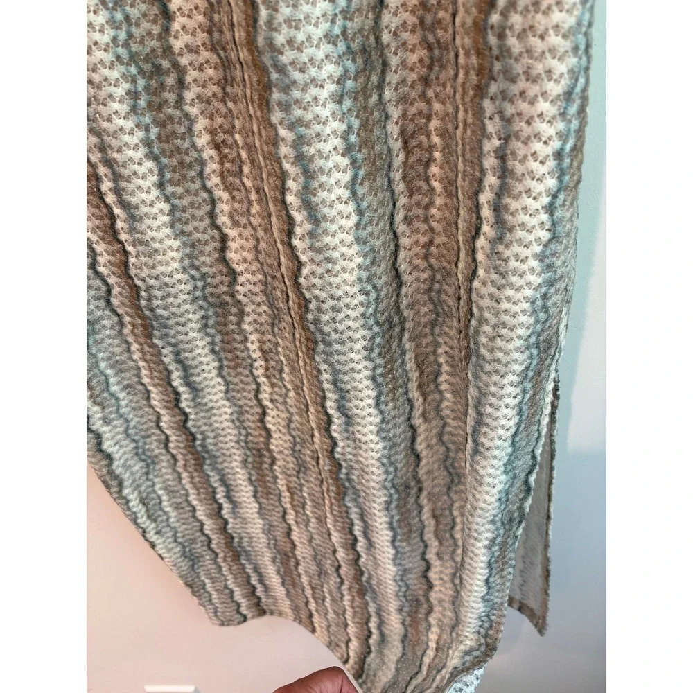 Skies Are Blue Sleeveless Mock Neck Bodycon Midi Dress Textured Knit Stripe XS